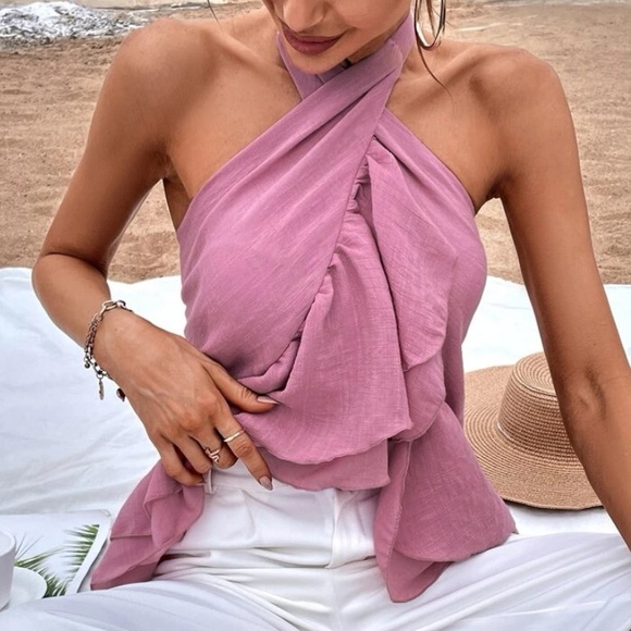 New Hanker-chief Halter Tank Top - Picture 6 of 9